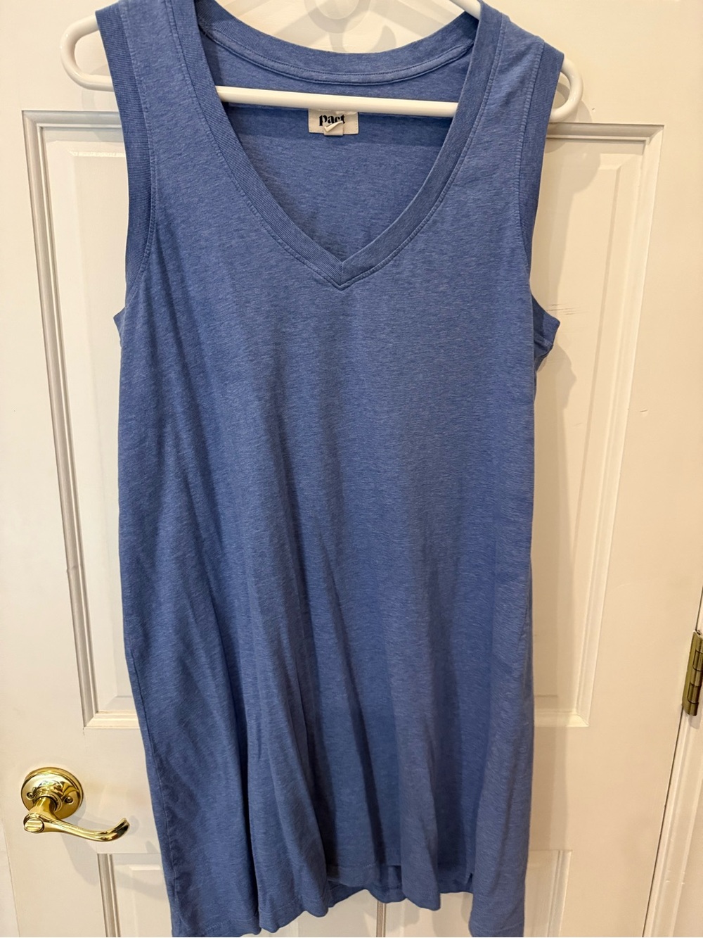 Pact Blue V-Neck Sleeveless Dress